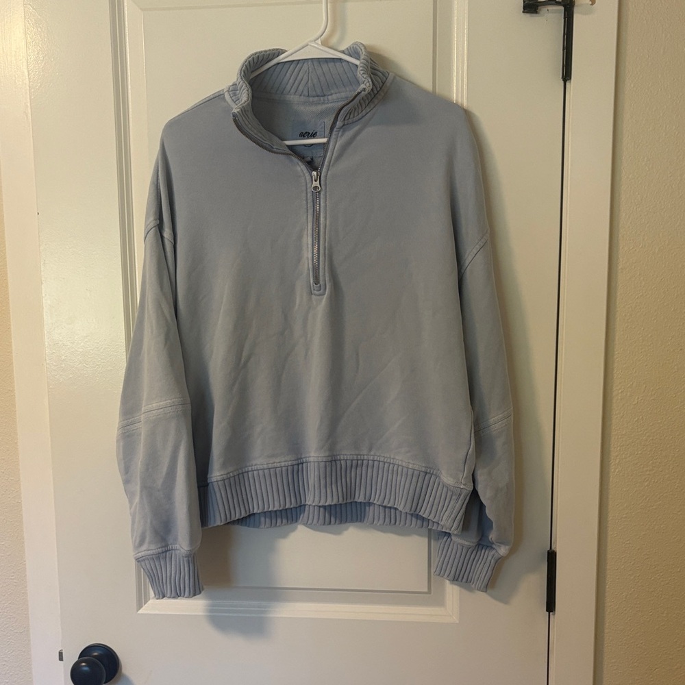 Aerie Light Blue Half-Zip Women's Sweater